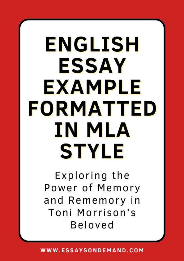 English Literature Essay: MLA Style Formatting Example | EssaysOnDemand