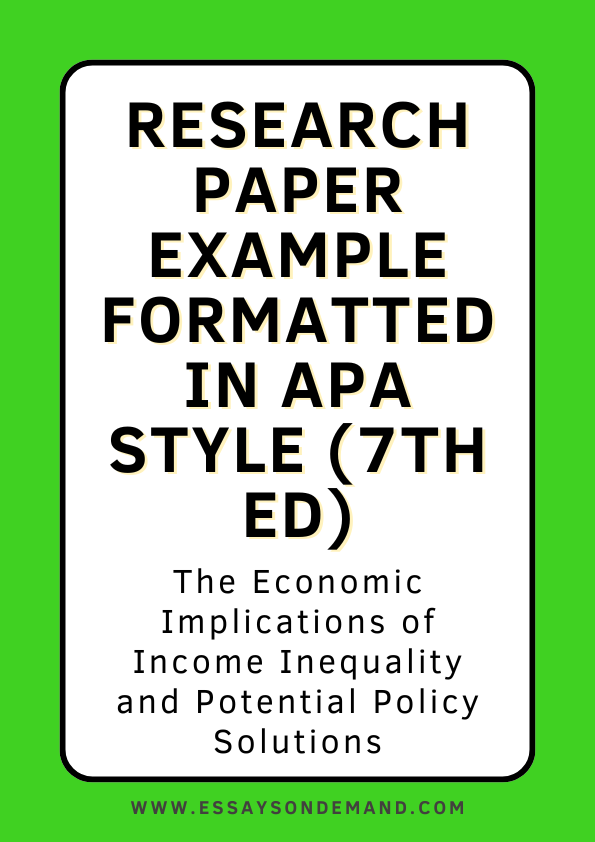 Research Paper Example Formatted in APA Style | EssaysOnDemand